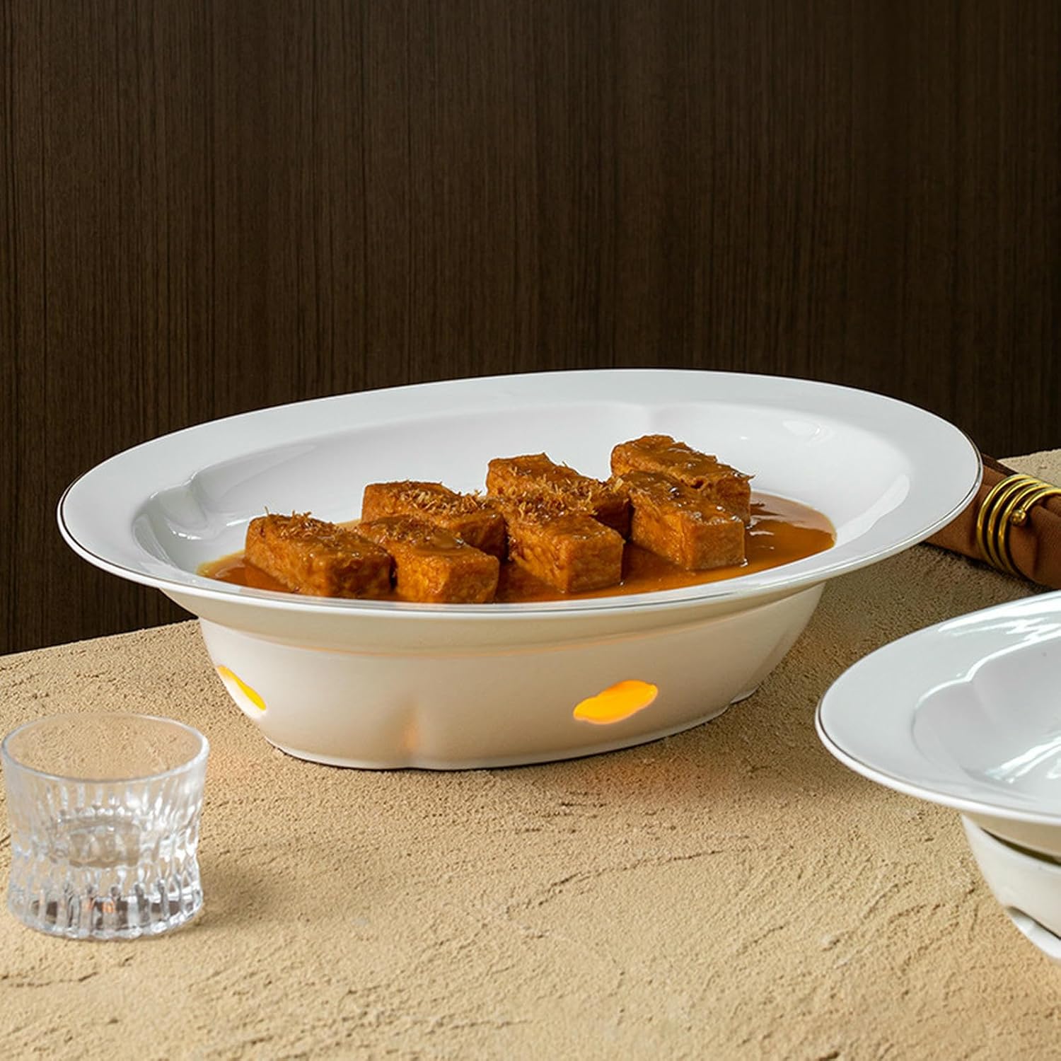 Household insulation oval fish dish - 20 inch [Golden Thread Dan Shaped Furnace]