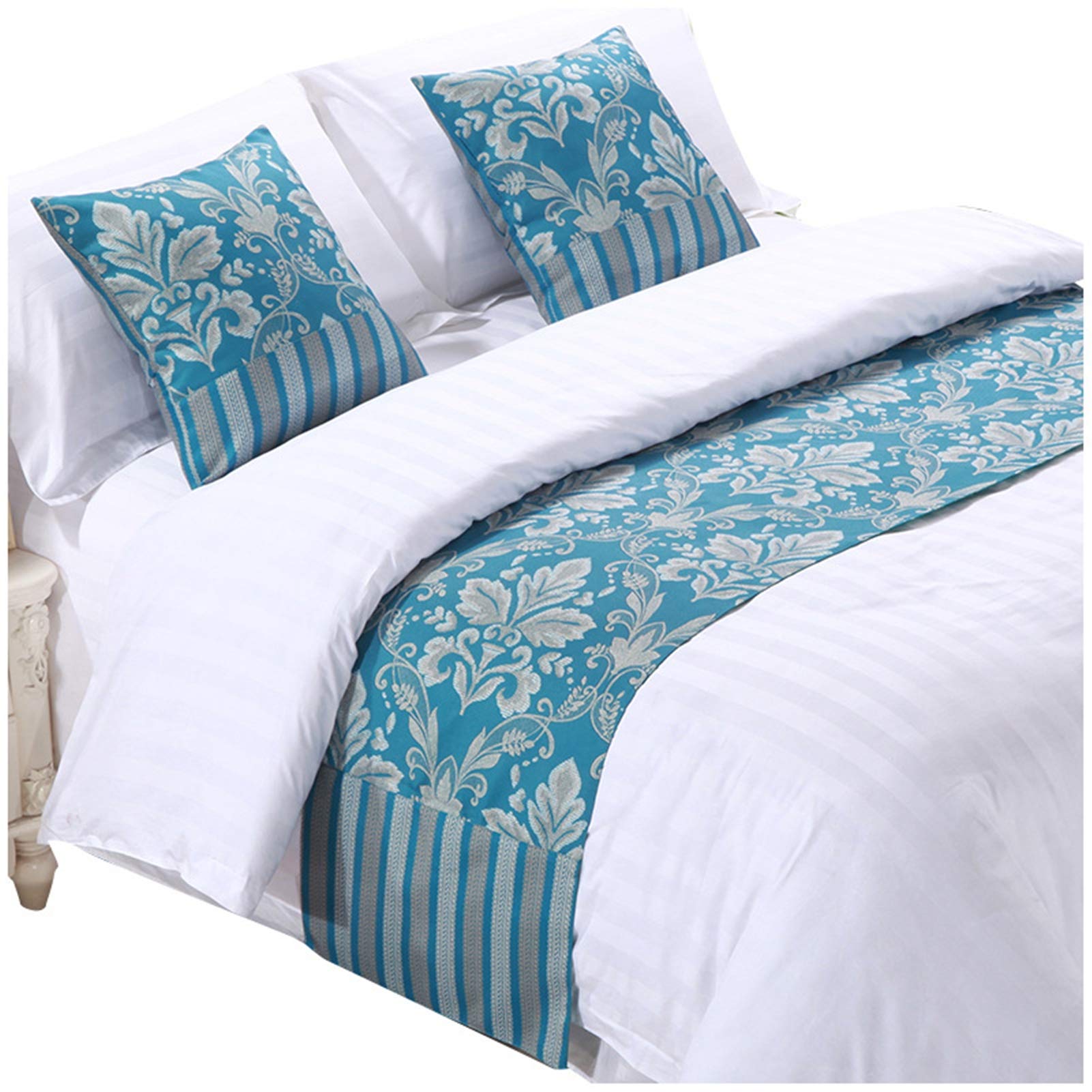 Wxyfl Luxury Modern Quilted Bed Runner Pillowcases Decorative Throw Soft No Fading for Hotel Home Bedroom Bedding Linen Decoration,a,50x240CM for 180cm bed