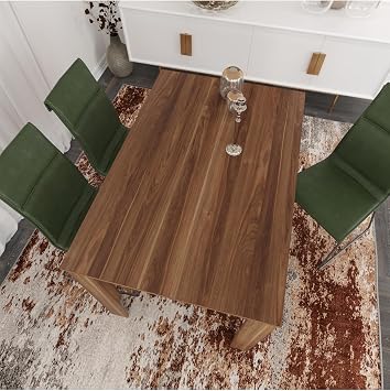 Single Mutfak Yemek Masası, 120X80 Cm, Dikdörtgen, Ceviz