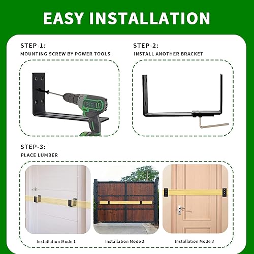 Miniatura 7 de Soportes de barricada ajustables para puerta, soporte de seguridad de puerta resistente, soporte de barra abierta para seguridad, soporte de barra