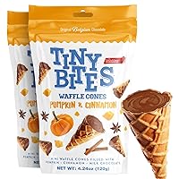 Vista 1 de Tiny Bites - Mini golosinas crujientes de conos de gofre, chocolate belga de primera calidad, bolsa de 4.24 onzas (paquete de 2) Deliciosa variedad