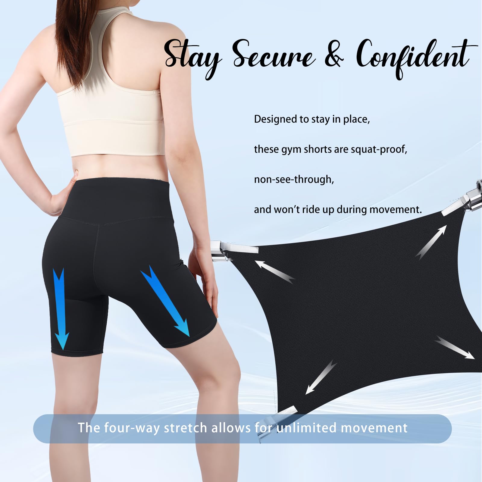 Ynport Crefreak Pantaloncini da Ciclismo Donna Vita Alta Confezione da 3 - Pantaloncini Sportivi Elastici per Corsa, Gym e Allenamenti - Abbigliamento Sportivo Morbido e Comodo