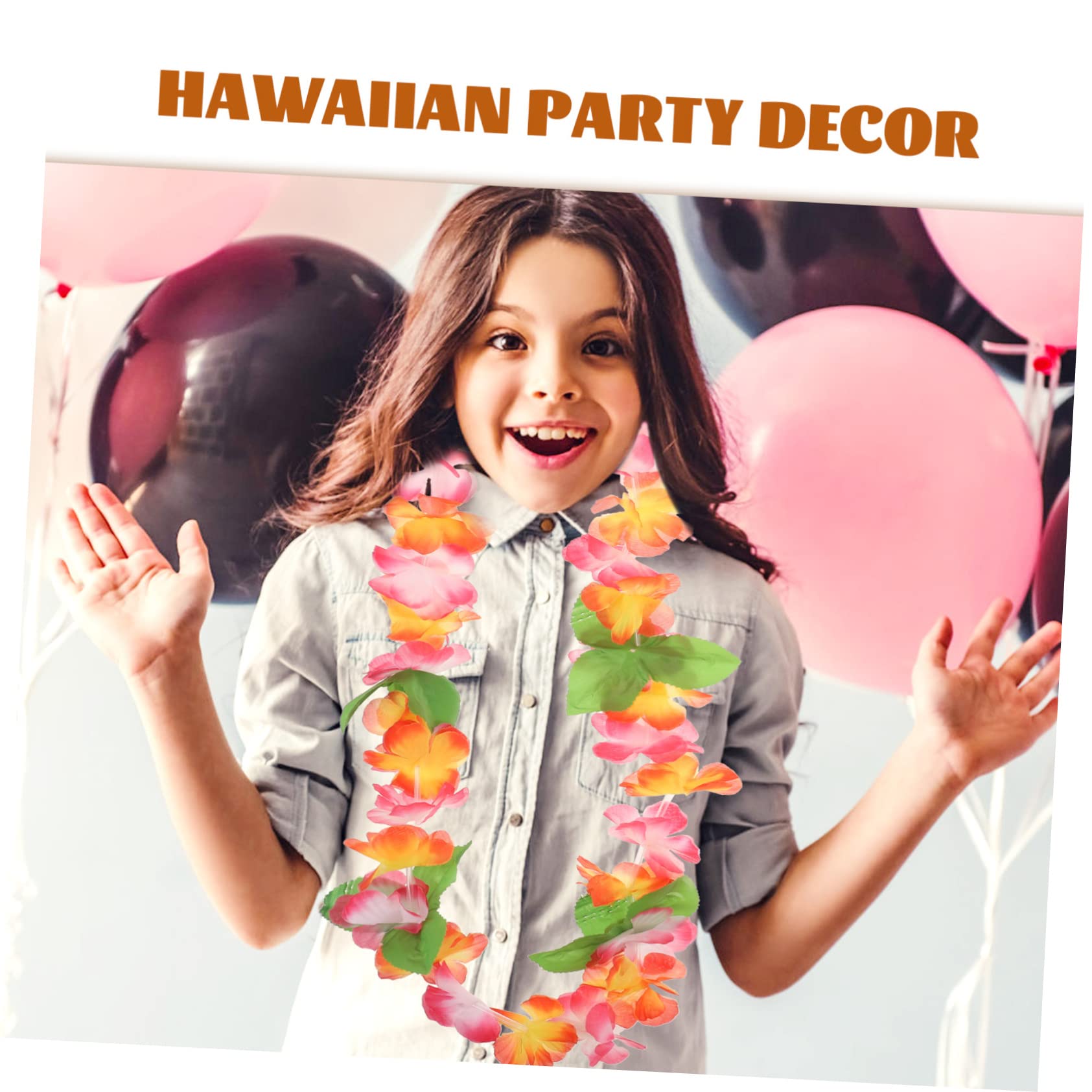 COLLBATH Accesorios para Fiesta Hawaiana con Guirnaldas Collares y Pulseras Decoración Temática para Luau Bodas y Celebraciones Tropicales