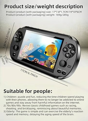 Miniatura 8 de TAQY Consola de videojuegos con joystick dual de 4.3 pulgadas, 2000 juegos incorporados, múltiples simuladores, soporte MP4salida de TV, consola de