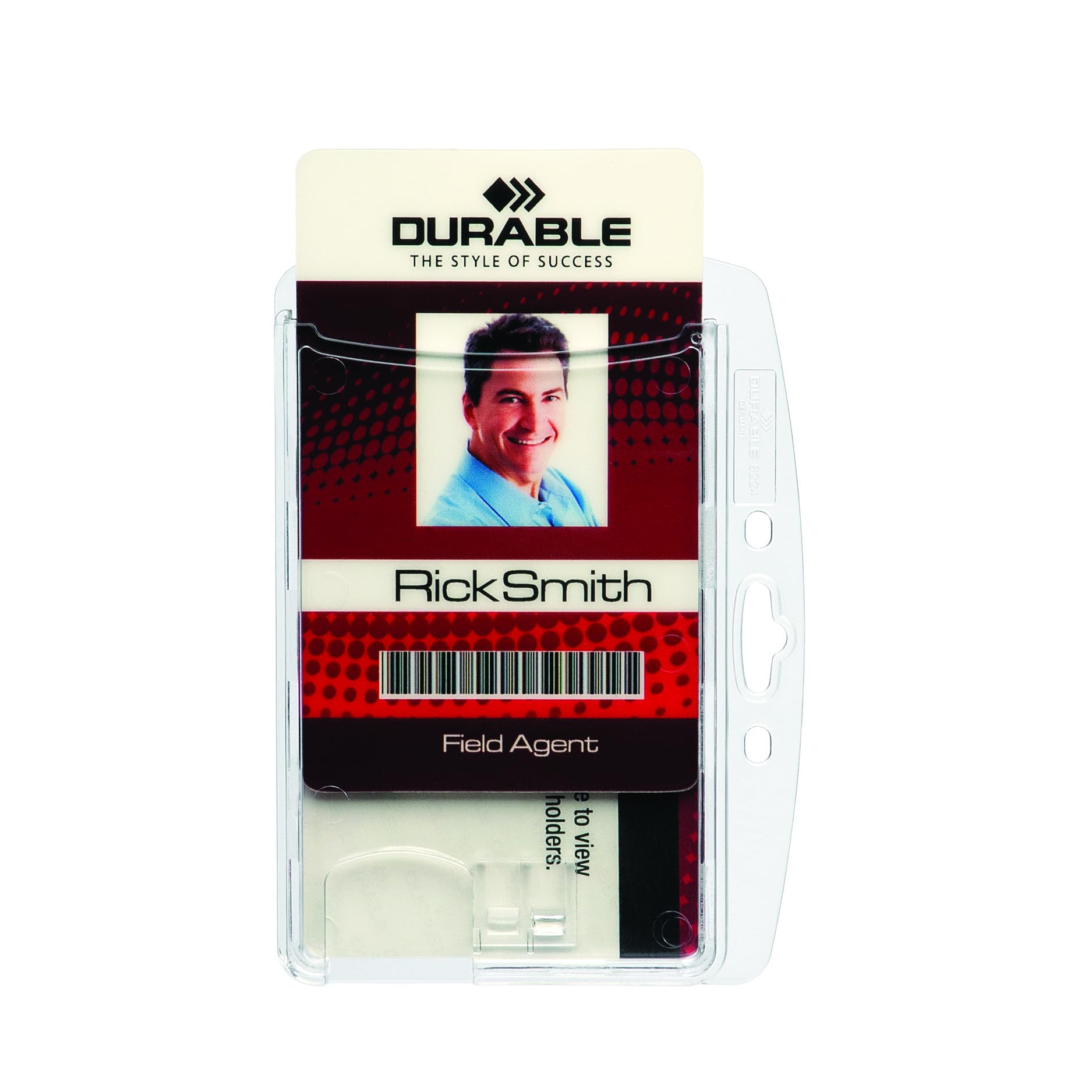 Durable podwójne pudełko na 2 identyfikatory firmowe/bezpieczeństwa w formacie 54 x 85 mm, opakowanie 10 sztuk, przezroczyste, 892419