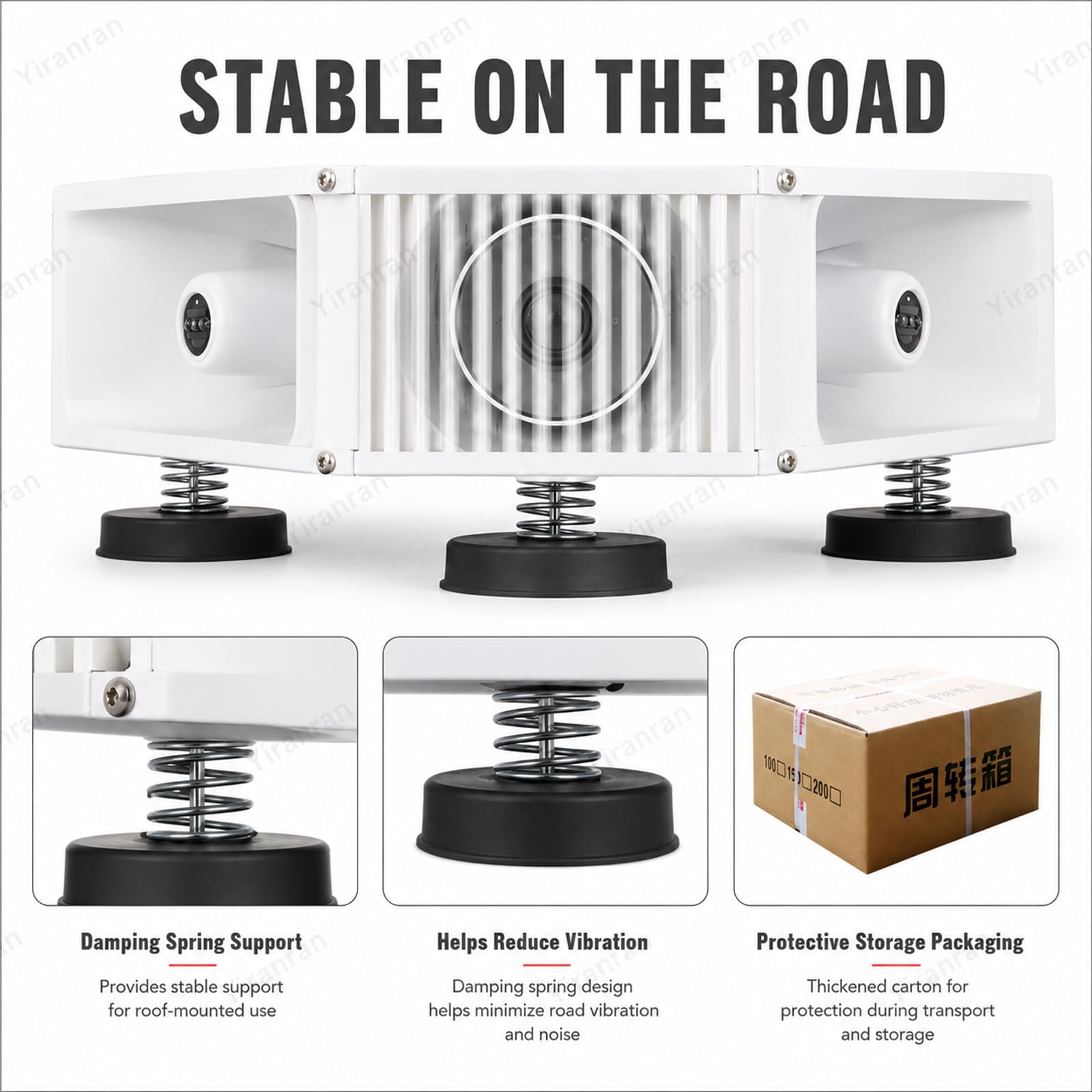 Altoparlante Pubblicitario da Tetto per Esterni con Amplificatore Bluetooth, Megafono per Auto, Microfono, Telecomando E Riproduzione delle Registrazioni, 4 Tweeter + 4 Woofer 400w