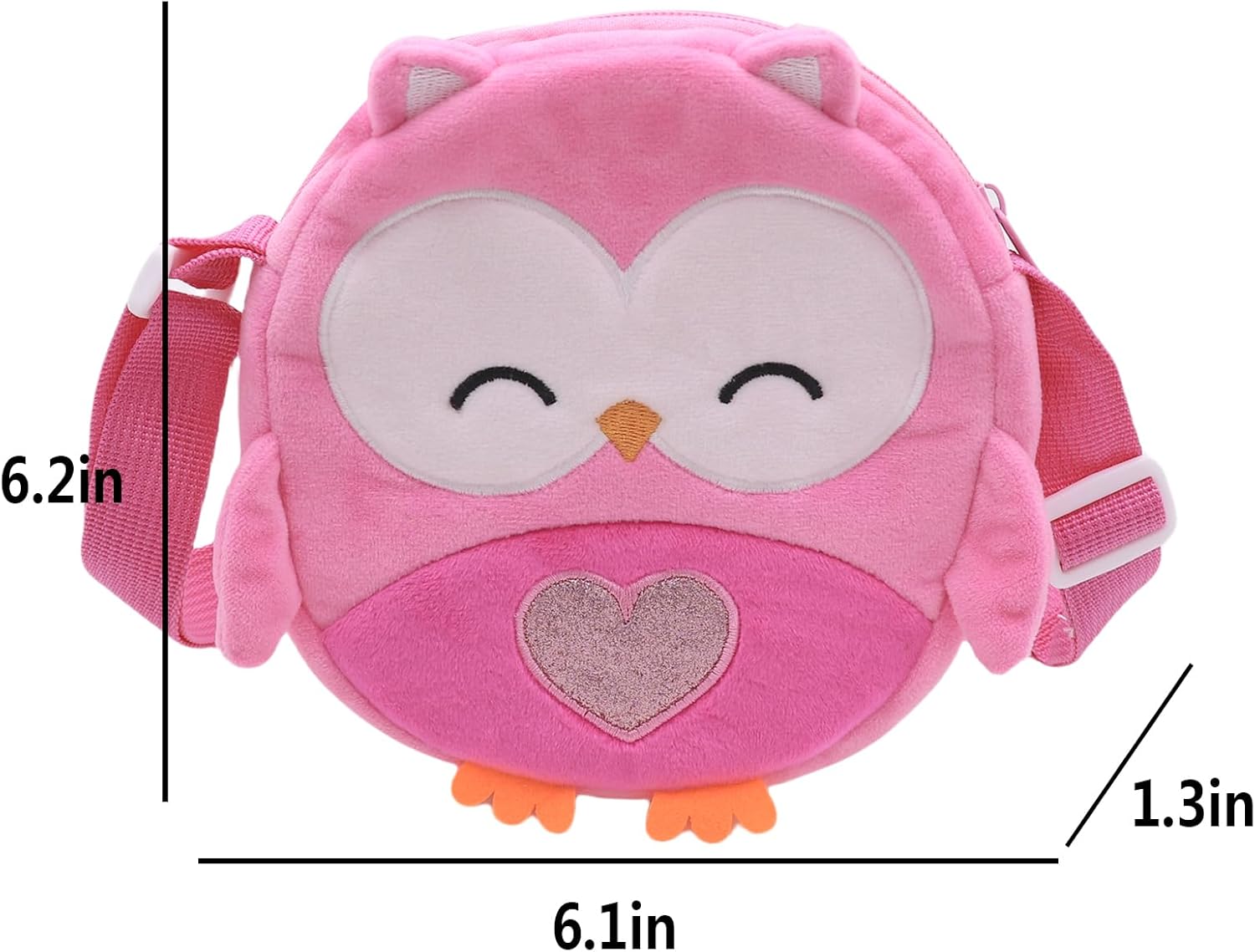 Fuzzy Owl Crossbody Purse Cute Plush Shoulder Bag for Girls Cartoon Animal Round Purse Coin Purse Kawaii Wallet - Image 7