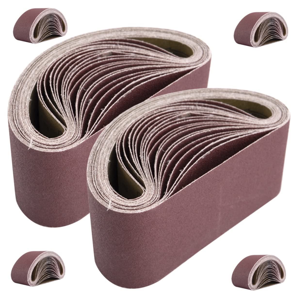 VILLCASE 4x24 Sanding Belts 80 Grit for Belt Sander 6pcs Sandpaper Bands for Woodworking Tool Accessories and Carpentry
