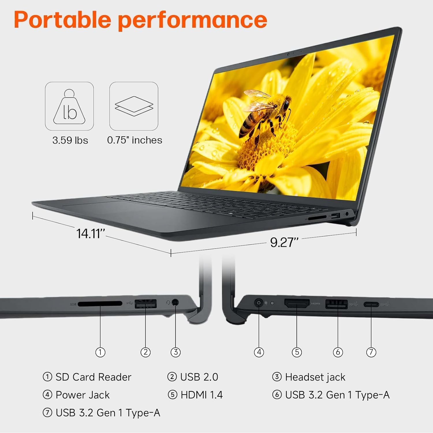 Dell 15 Touchscreen Laptop Computer, 15.6" FHD Anti-Glare, AMD Ryzen 7 7730U(15 W, Up to 4.5 GHz), 16 GB RAM, 512 GB SSD, Thin and Light, Business & Students Every Day Use, Windows 11 Pro