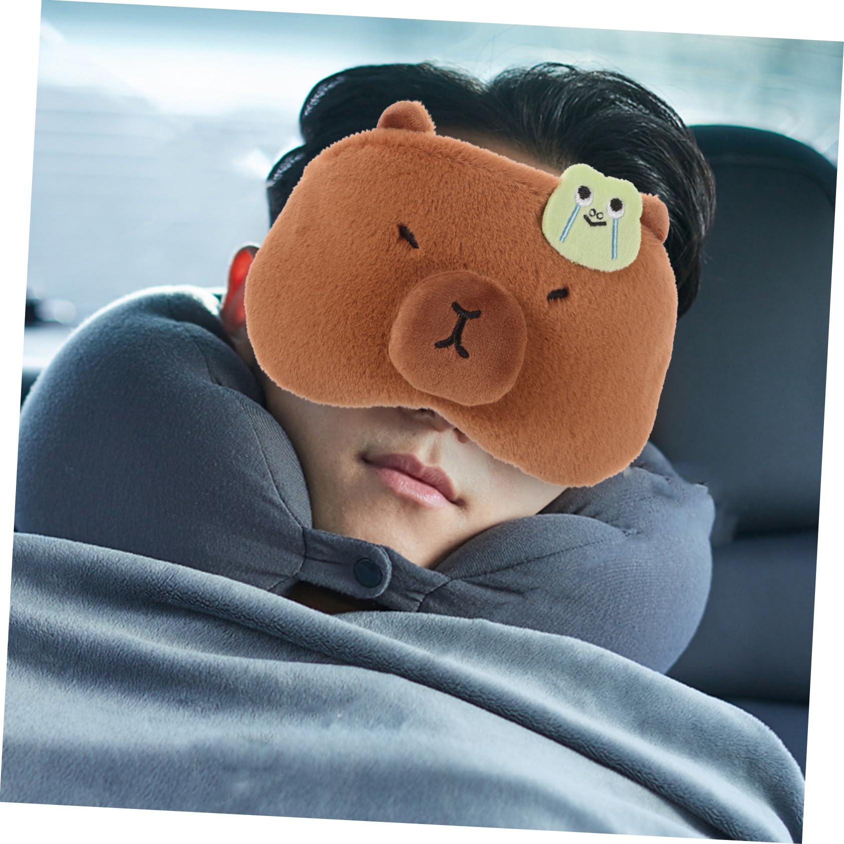 Healvian 4stücke Kuschelige Augenmaske Mit Kühlpack Cartoon Schlafmaske Für Erwachsene Und Verstellbar Atmungsaktiv Für Reisen Nickerchen Und Entspannten Schlaf