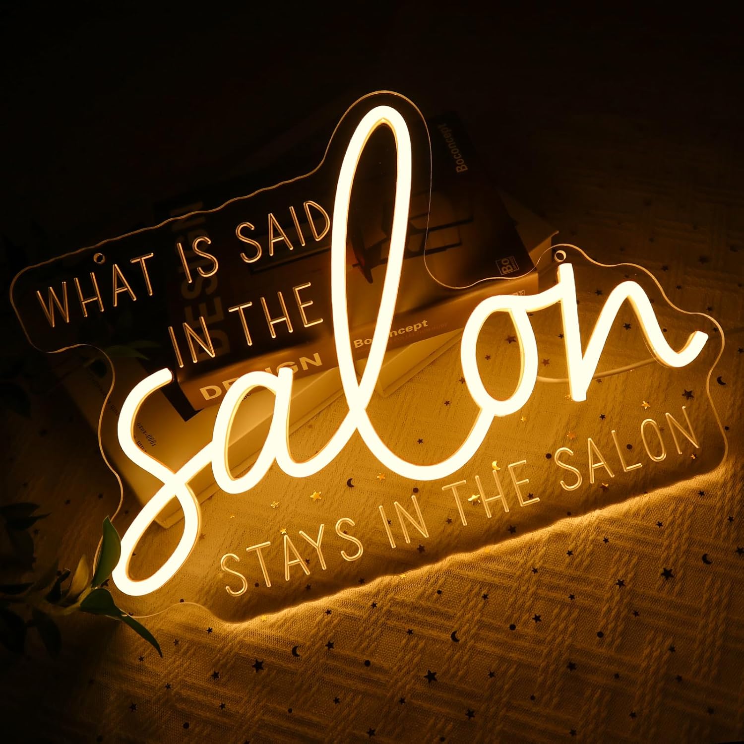 Salon Neon Sign for Wall Decor, 15.24" x 10.63" Led Signs for Beauty Salon, USB Dimmable Neon Lights for Business Skincare Studio Nails Hairdressing Shop Facial Spa Dressing Room Wall Art