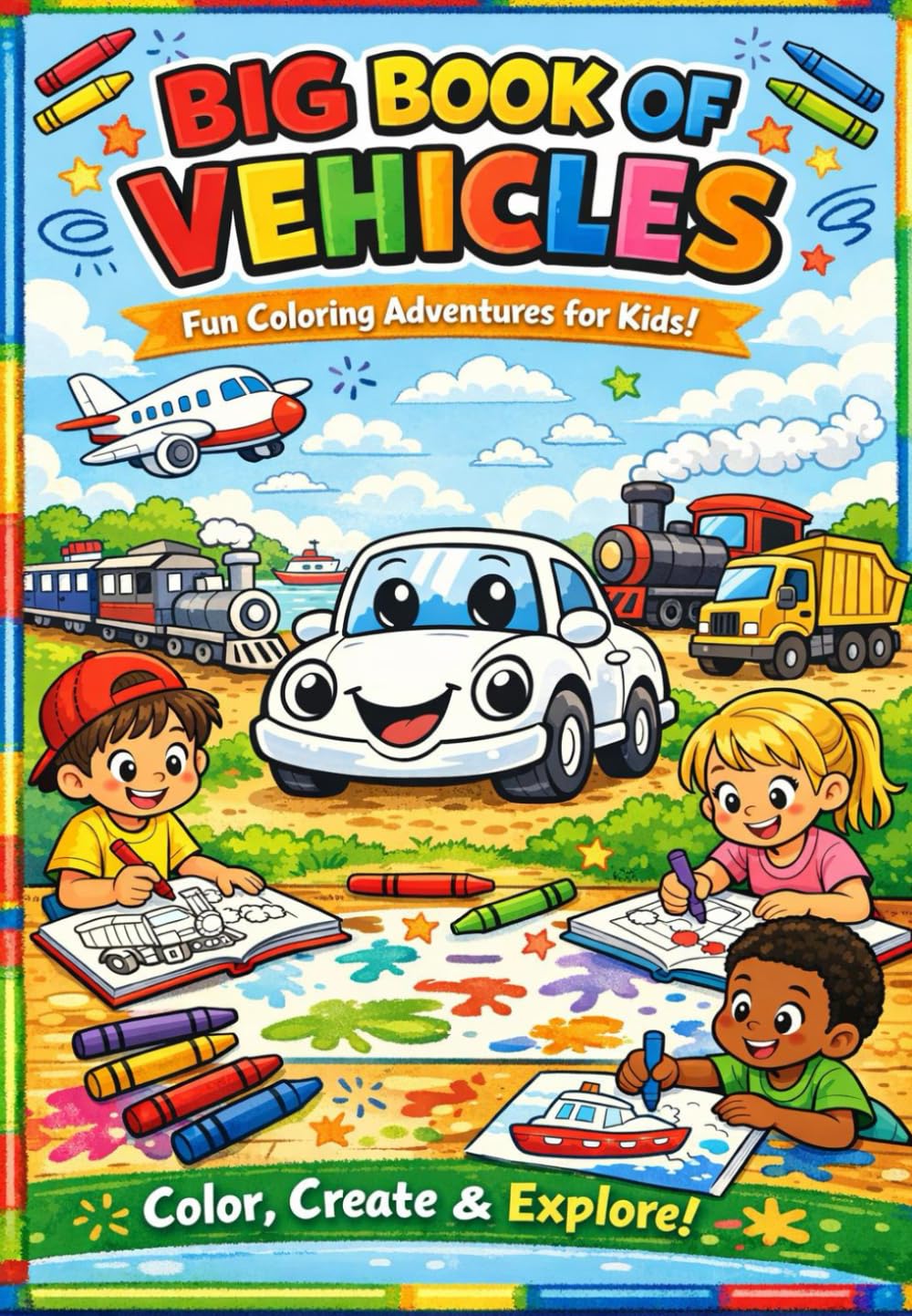 Big Book of Vehicles: Fun Coloring Adventures for Kids