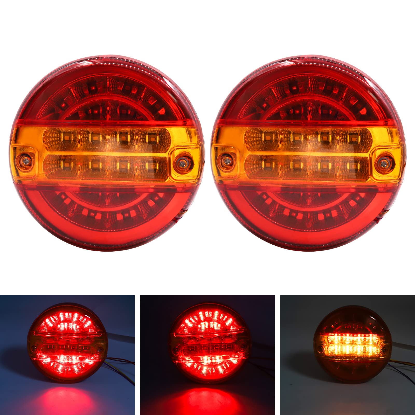 Amazon | X-STYLE トレーラーテールランプ LED12V 24V 2色 赤・黄 20連