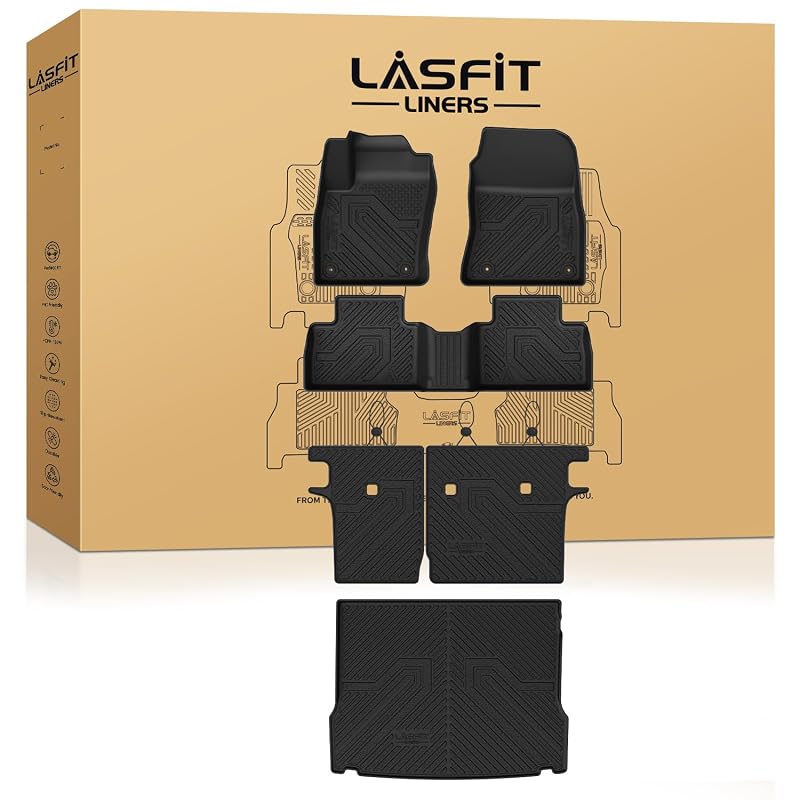Kit de tapetes e forros internos para porta-malas Nissan Kicks AWD 2025–2026 LASFIT, TPE preto, 6 peças