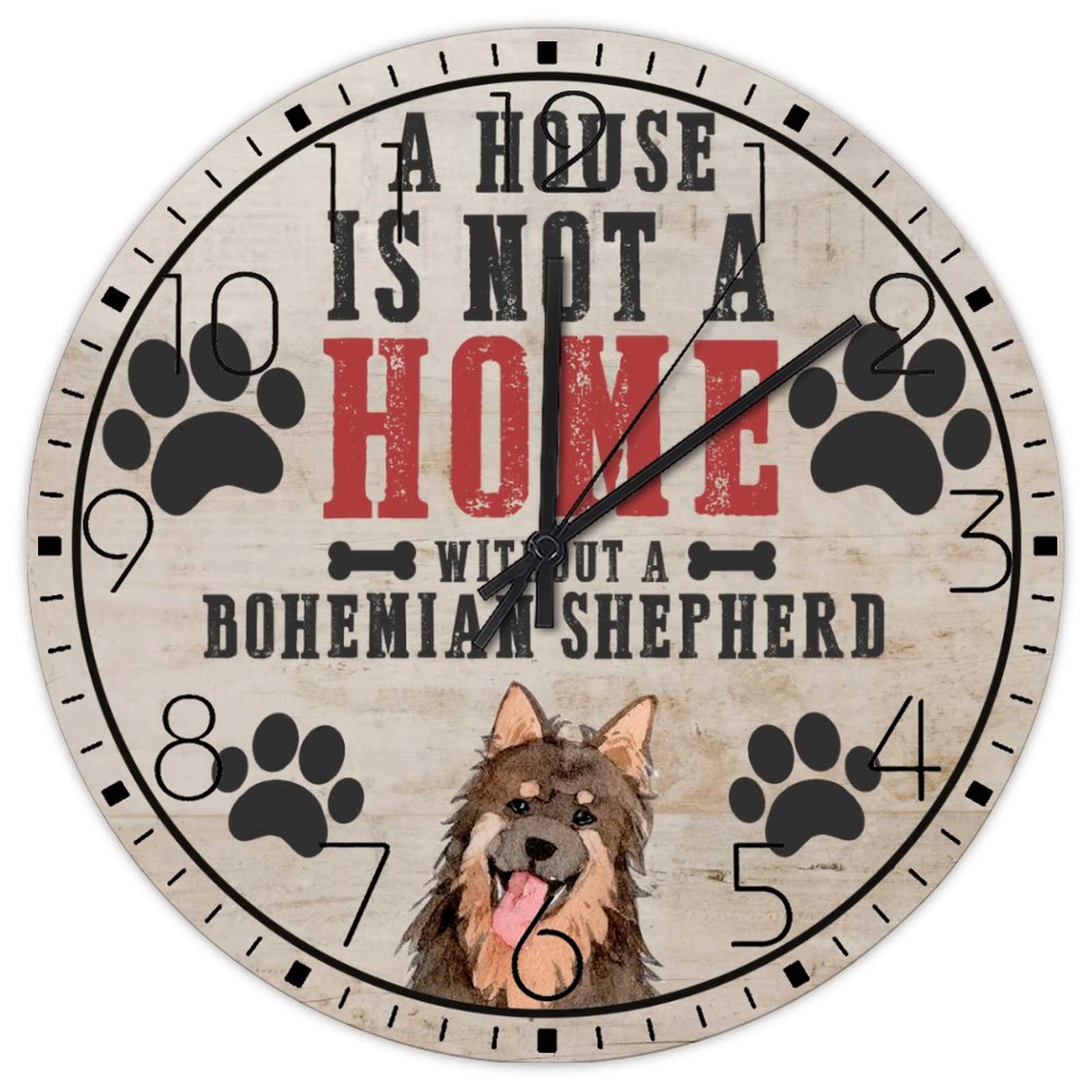 Horloge murale en bois ronde et silencieuse style campagne