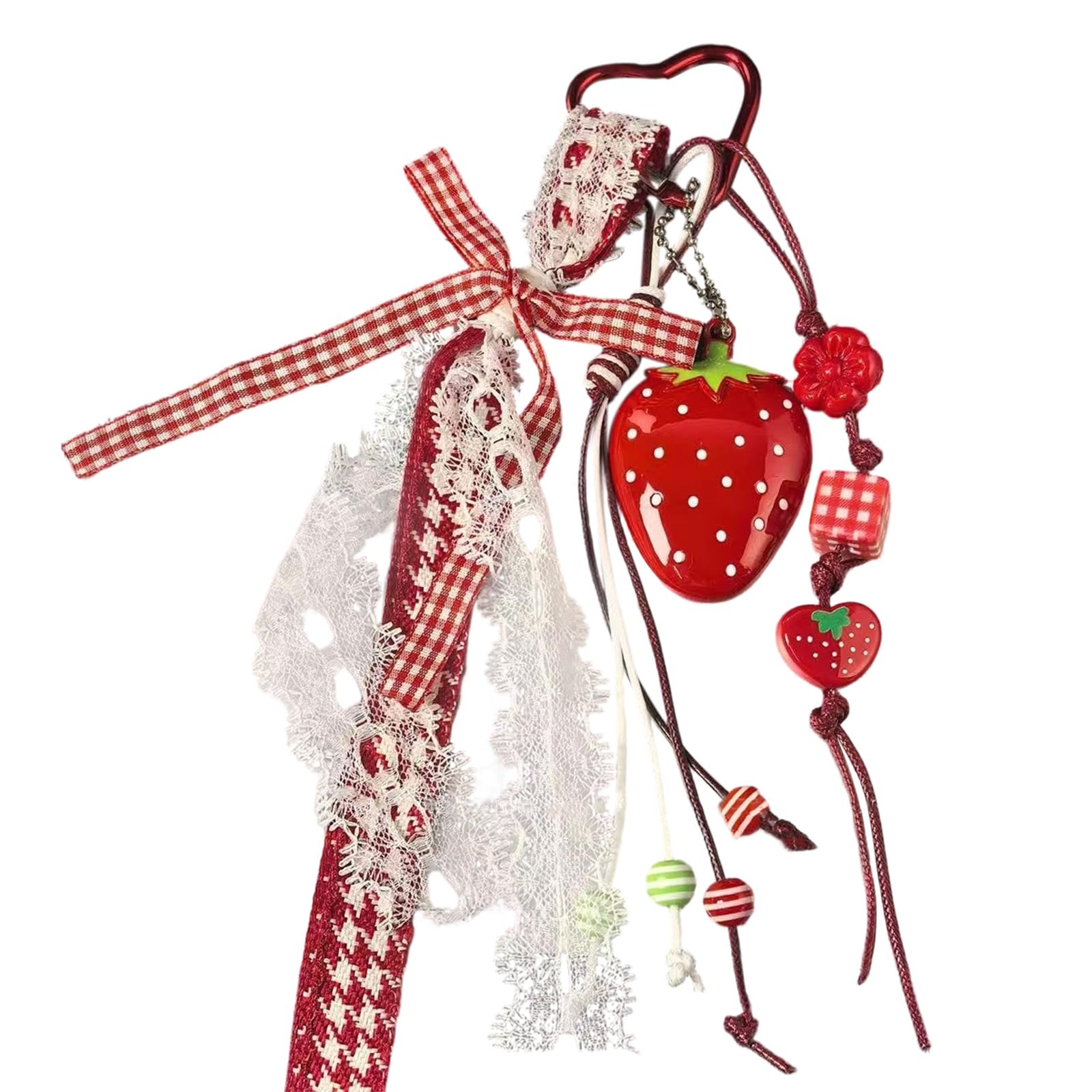 Baodss Adorable Strawberry Bag Charm Lovely Keychain Versatile Bag Hangings For Women Girls Trendy Accessory Fashion Jewelry