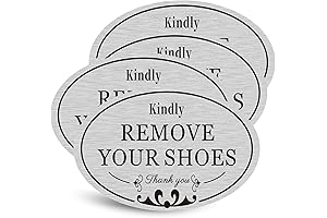 CARGEN 4 PACK Remove Your Shoes Decal Sticker No Shoes Sign