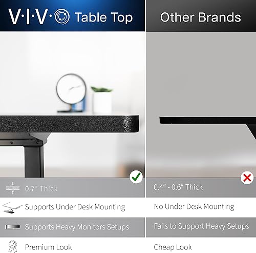 Miniatura 4 de VIVO Electric 2-Tier Corner L-Shaped 63 x 55 inch Standing Desk, Height Adjustable, Memory Controller, Black Top Black Frame, Dark Gray Drawers