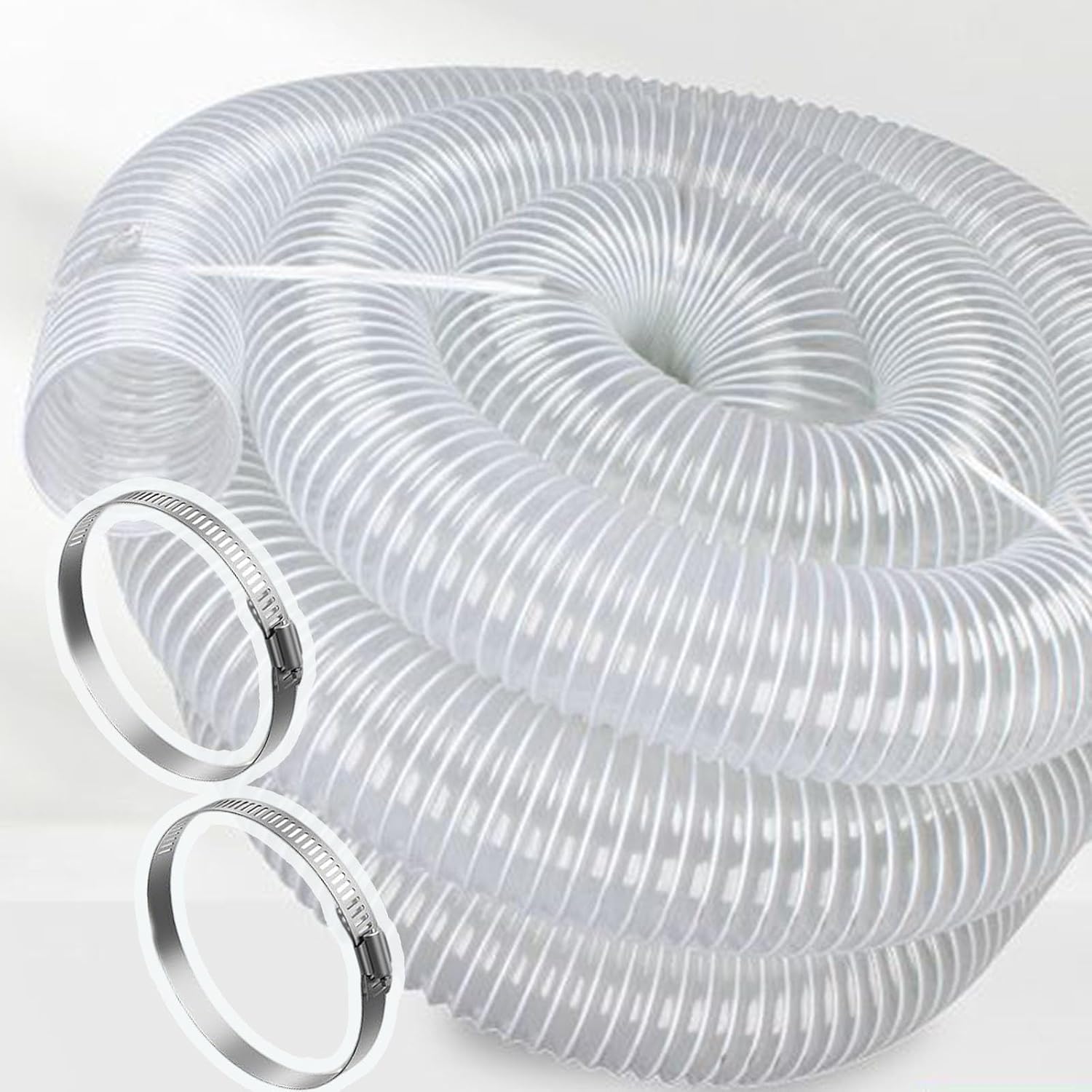 Heavy PVC Dust Collection Hose, Puncture Resistant, for Woodworking, Workshops, Collectors(2m(6.6ft),160mm/6.3in)