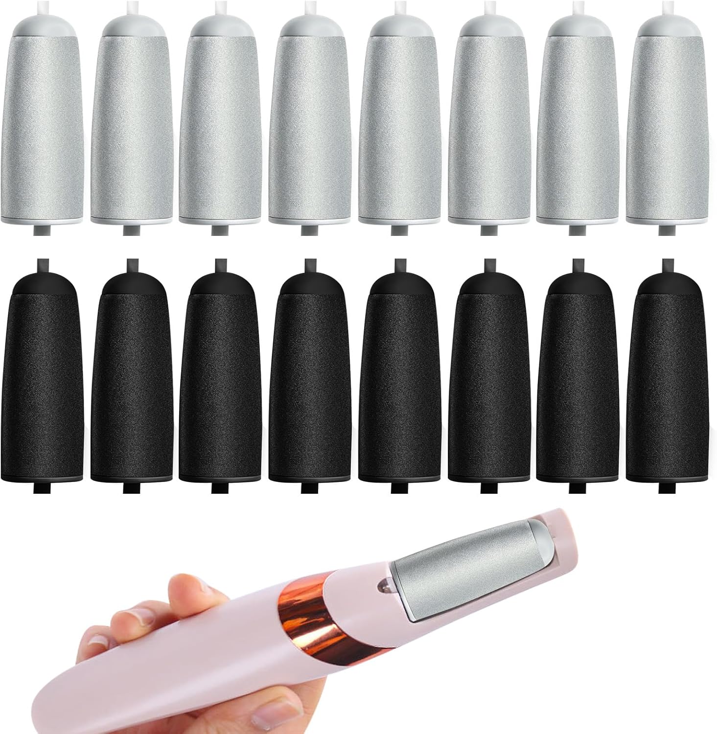 16Pcs Foots Replacement Heads for Flawless, Electric Foot Callus Remover Roller Refills, Smooth Legs Pedicure Tool, Suitable for Most Flawless Pedi Devices