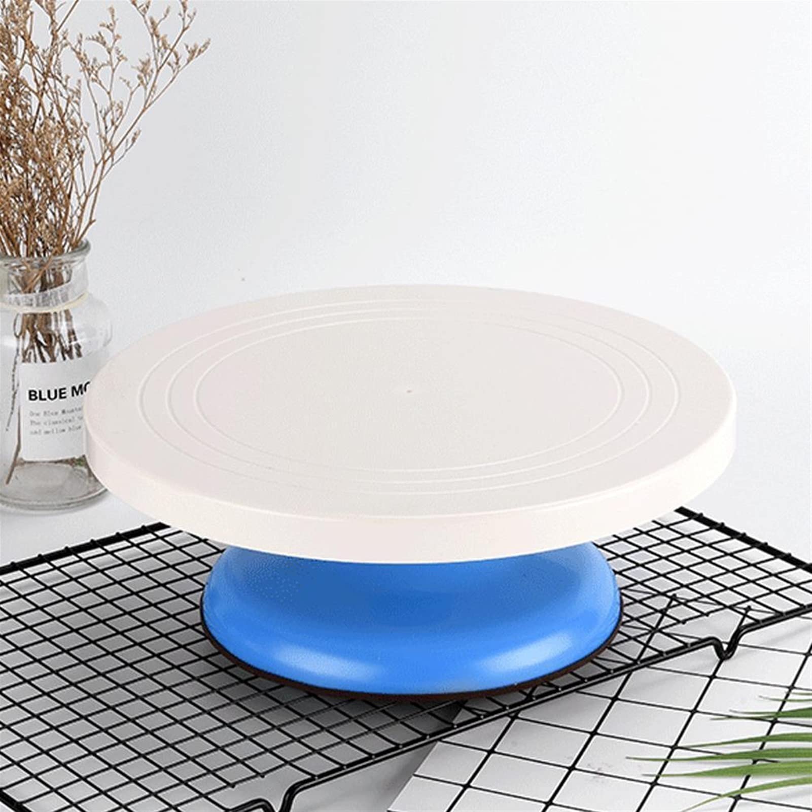 Tortenplatte Drehbar Leichter ausgezeichneter Kuchen-Stand Kleine Runde Dekorieren Drehteller 4 Farben Kuchen drehbarer Ständer für Zuhause (27,5 cm x 10 cm) Kuchen dekorieren Verbrauchsmaterial Kit
