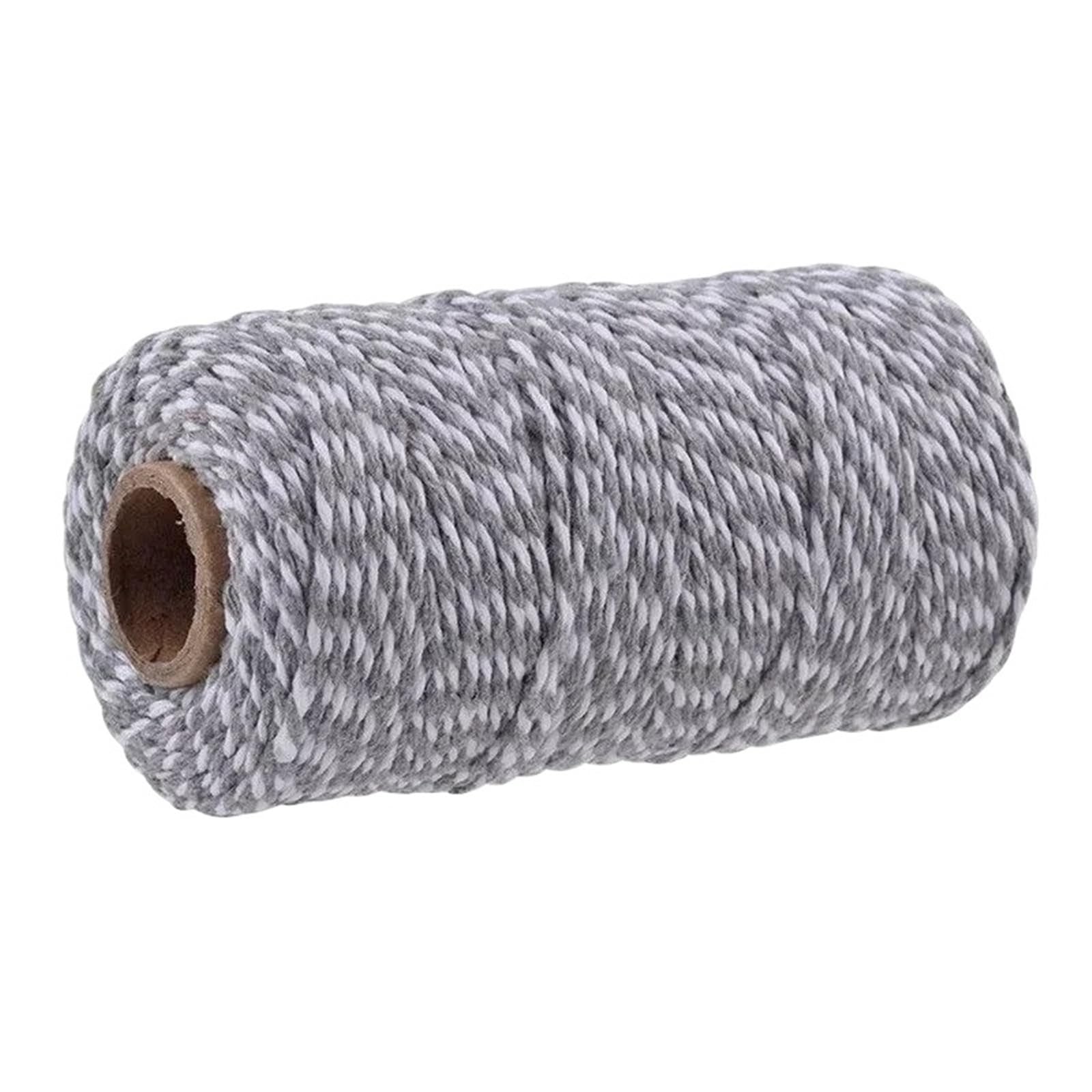 Cotton Macrame Cord 2mm 100M Macrame Cord Cotton Rope String Crafts DIY Colored Thread Twisted Twine Handmade Sewing Home Wedding Decoration(Color14,2roll)