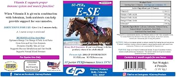 SU-PER E-Se Horses Antioxidant Supplement - Vitamin E & Selenium for Sore Muscles Support - 4 Pound