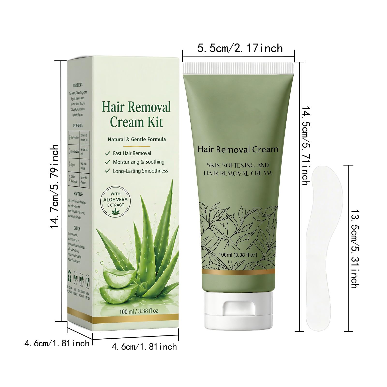 Crema de depilación para todas las mujeres y hombres, crema depilatoria suavizante con espátula, bálsamo para eliminar el vello de la piel sensible, bálsamo para eliminar el vello púbico sin dolor