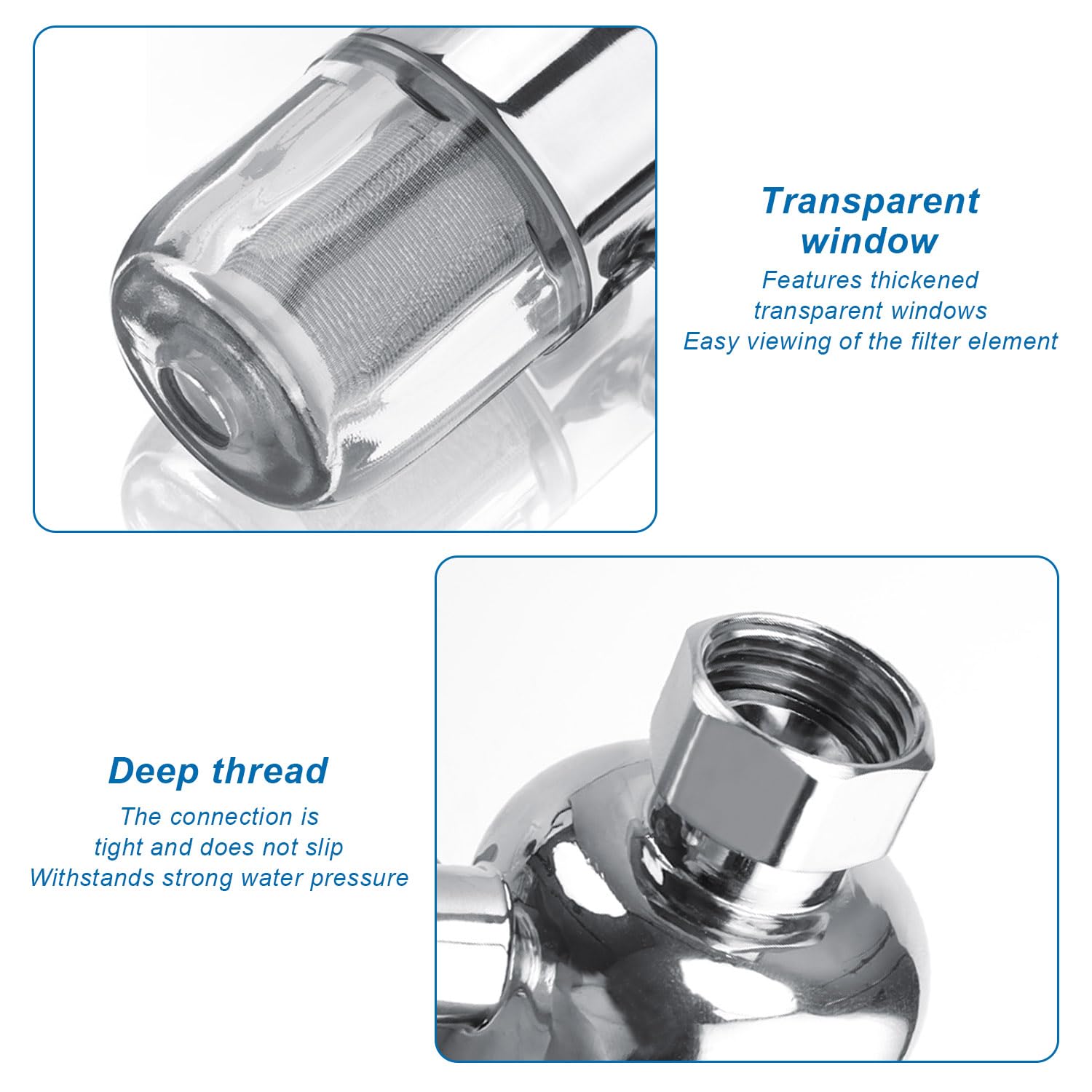 Tap Filter, GEBAUM Water Filter with 1/2 Inch Internal and External Thread, Filters Impurities in the Water - Image 4
