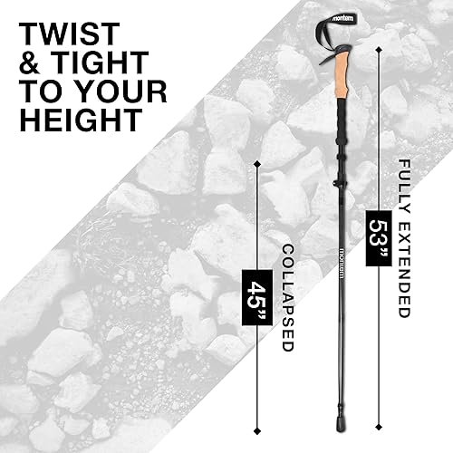 Miniatura 4 de Montem Bastones plegables plegables para senderismo, caminatas, un par (2 bastones)