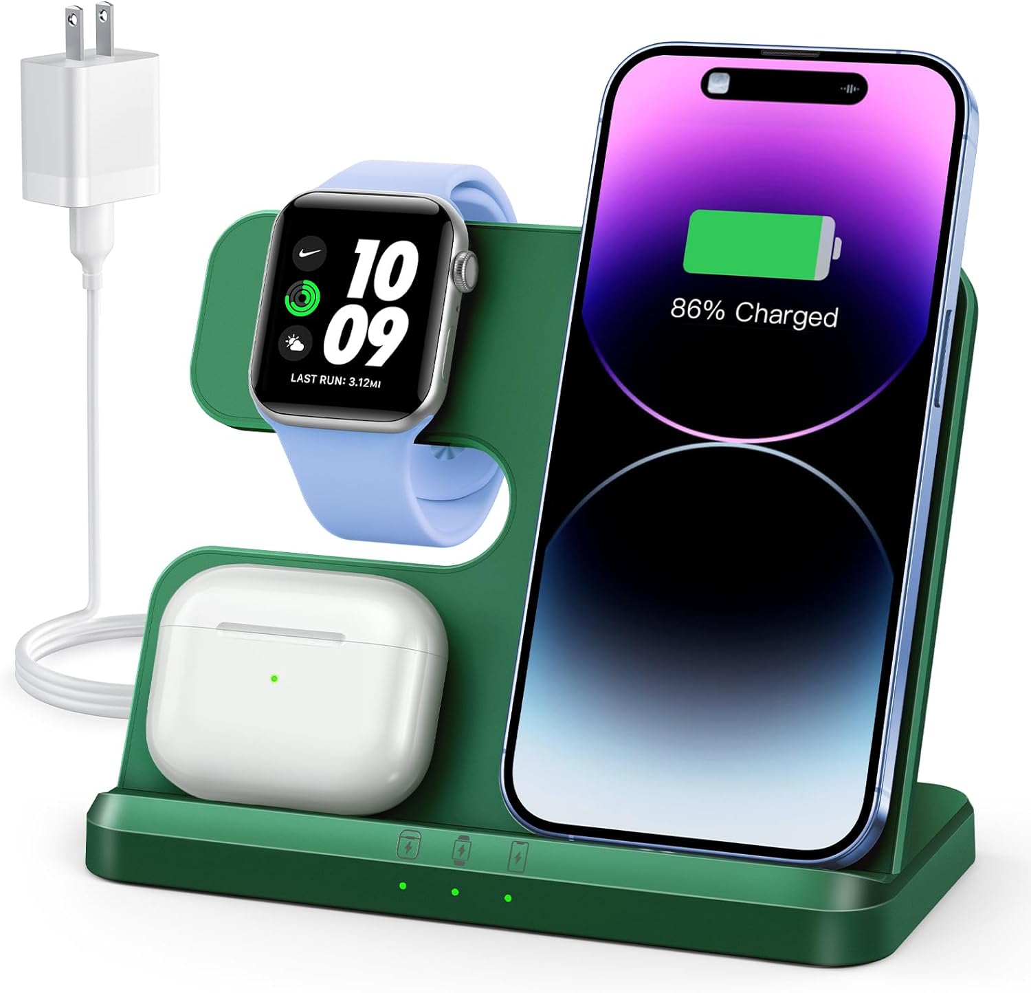 3 in 1 Charging Station for Apple Wireless Charger for iPhone 16 15 14 13 12 11 X 8 & for Apple Watch Charger Wireless Charging Station for Multiple Devices for AirPods 4 3 Pro 3 in 1 Charging Station for Apple Wireless Charger for iPhone 16 15 14 13 12 11 X 8 & for Apple Watch Charger Wireless Charging Station for Multiple Devices for AirPods 4 3 Pro