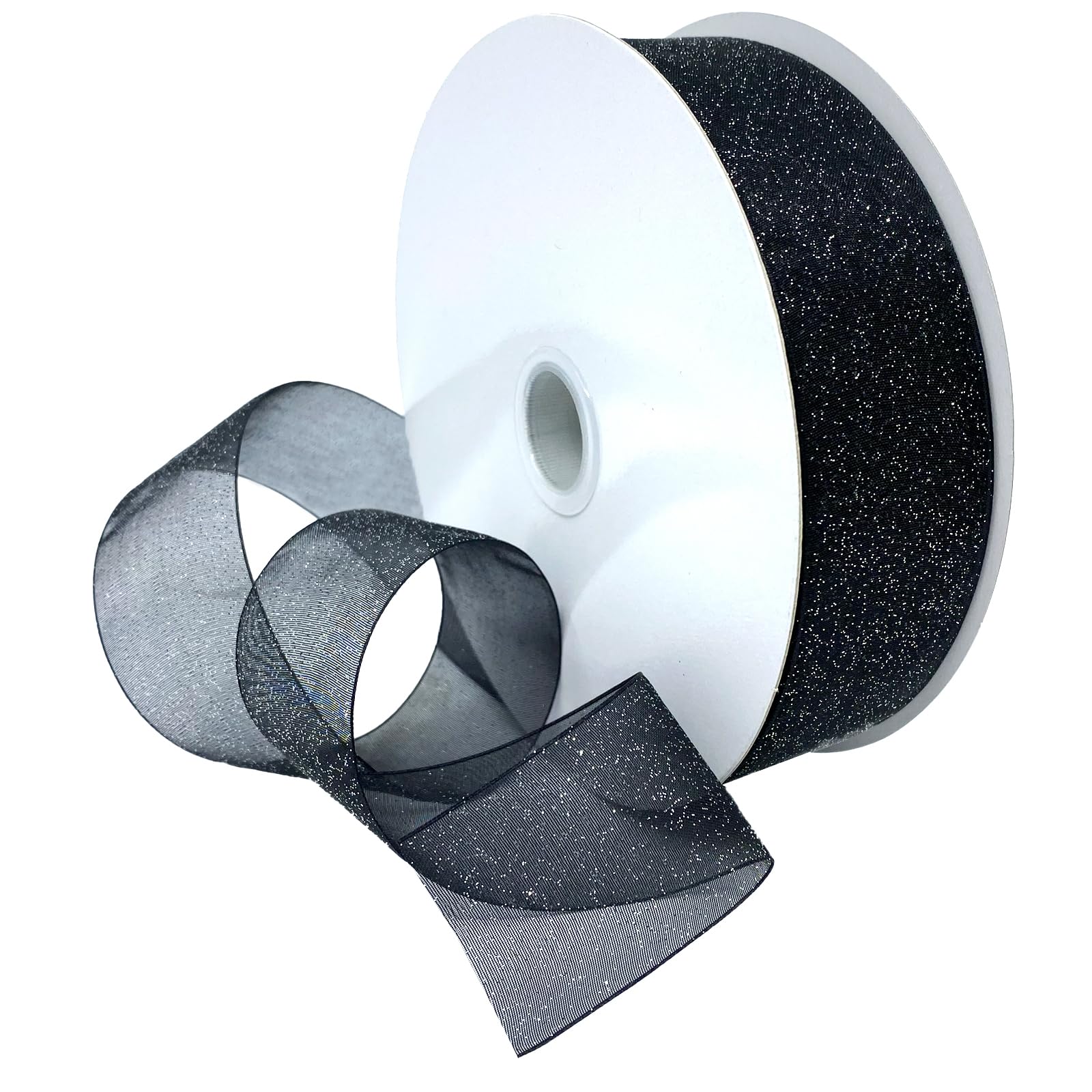 Ruban transparent en sucre noir bobine large mercerie loisirs créatifs Morex Ribbon