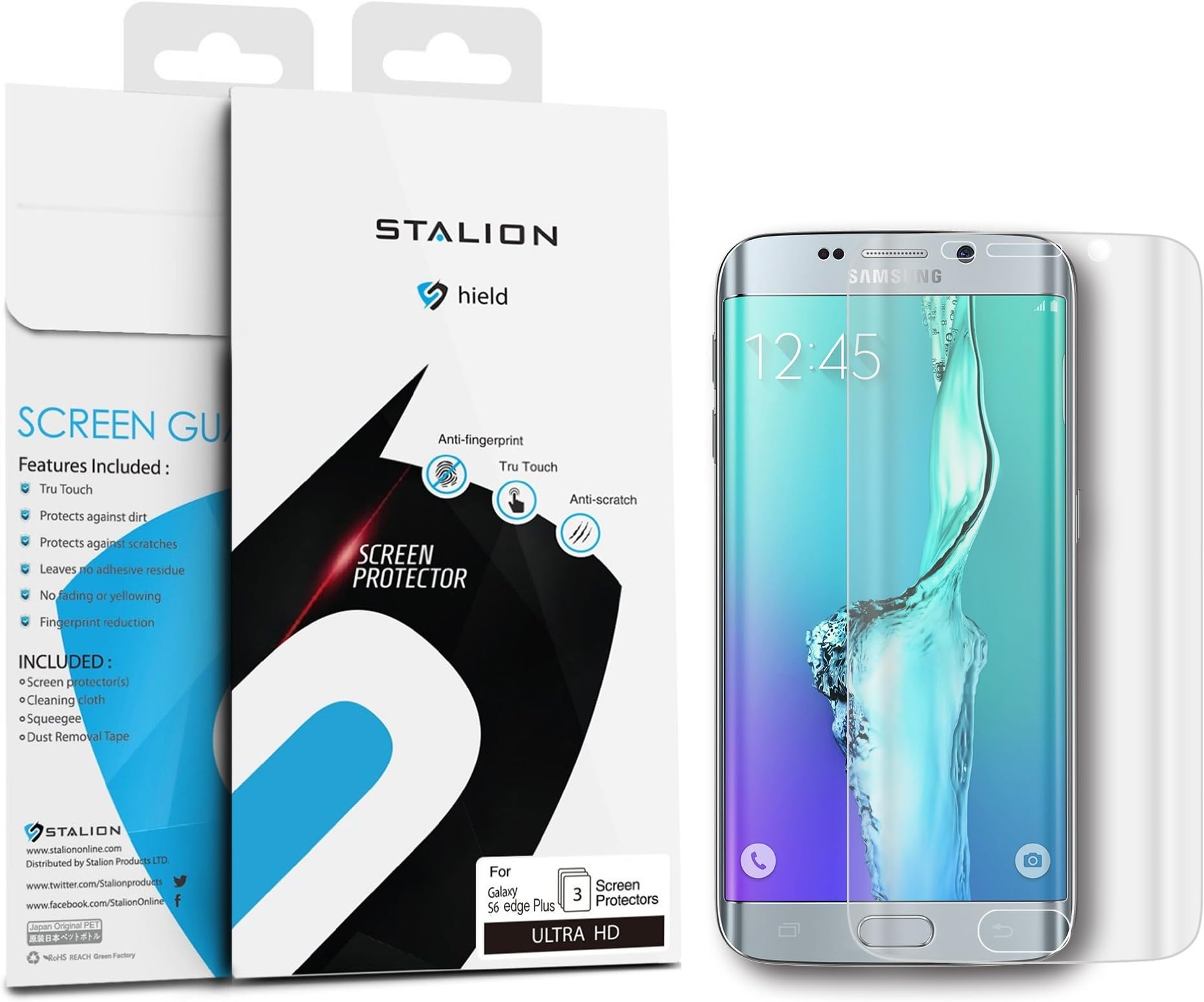Stalion Shield Ultra HD Armor Guard Screen Protector for Samsung Galaxy S6 Edge Plus - Retail Packaging