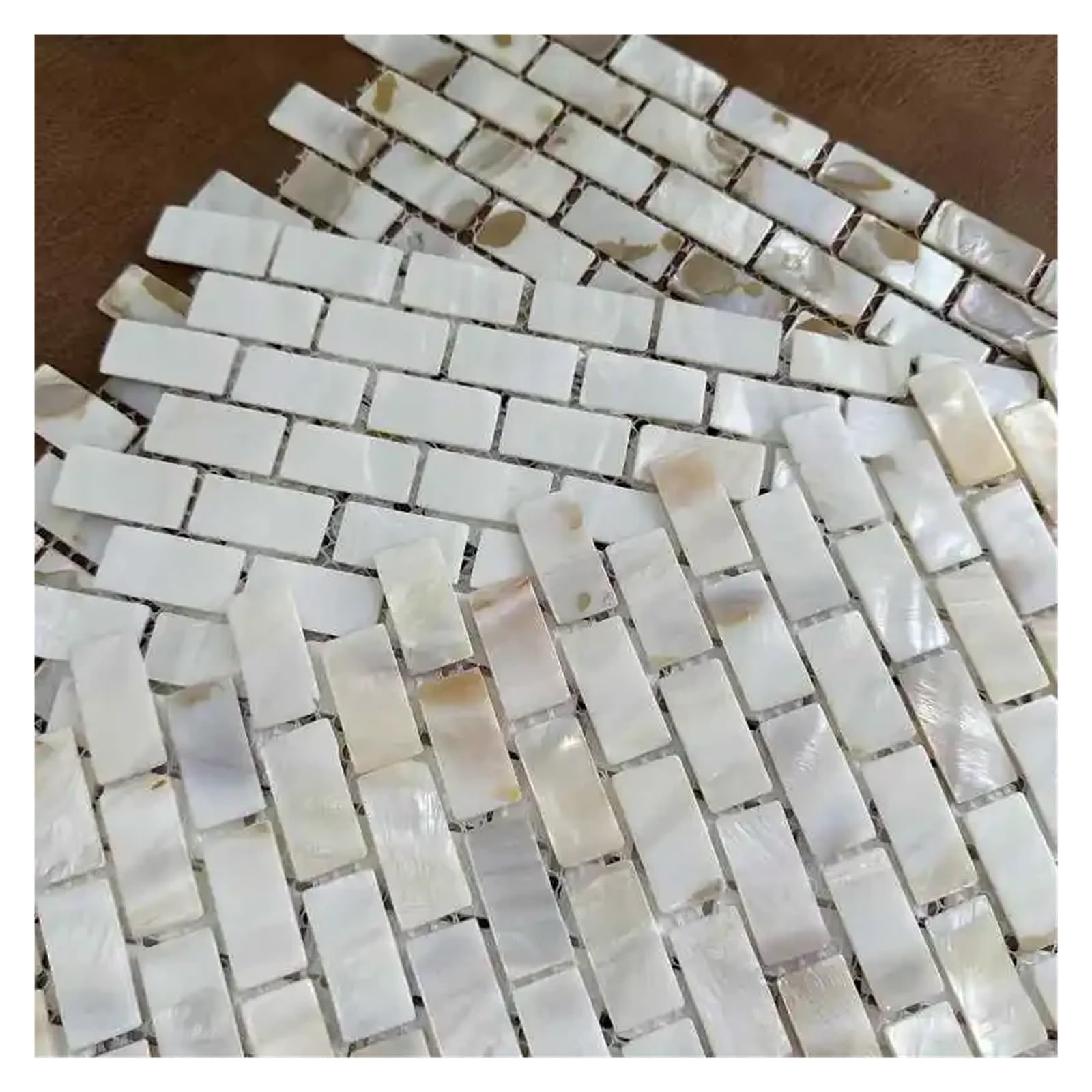 Teselas para Mosaicos Azulejo de mosaico concha nácar blanco for salpicadero pared y baño(Ivory white)