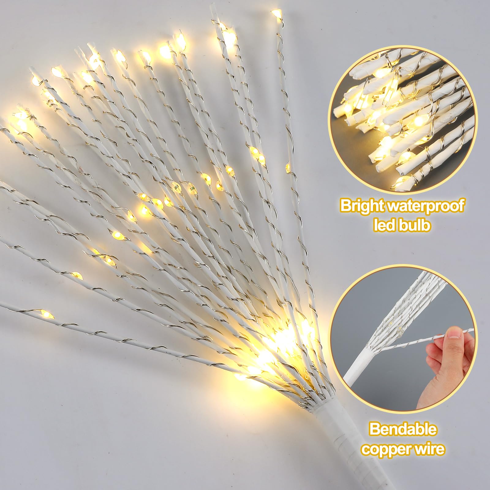 VIHOSE Puntale per albero di Natale da 45,7 cm, con funzione timer e luce LED, luci scintillanti, puntale per albero di Natale, per feste, decorazione interna e giardino (bianco caldo)
