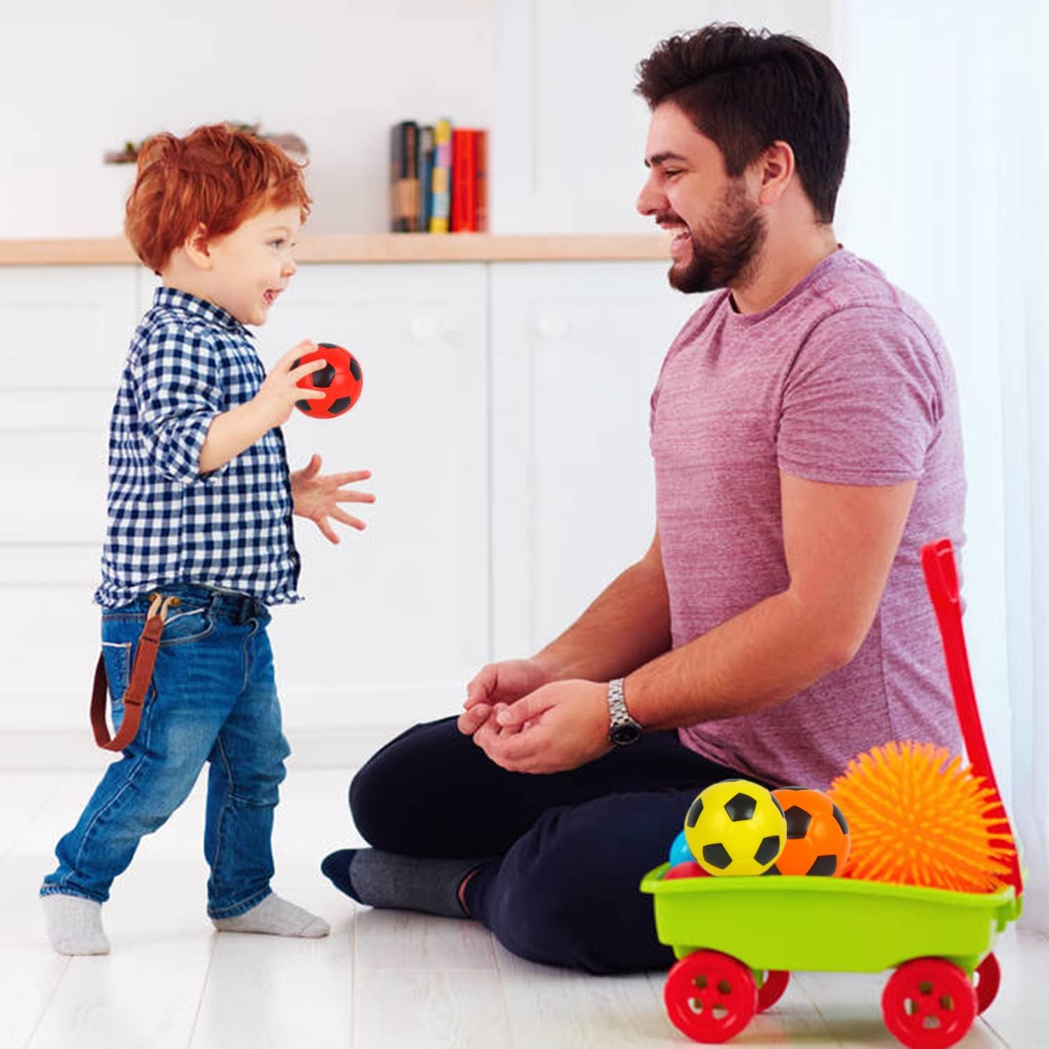 SULOLI 12 pièces balle anti-stress,balles de sport anti-stress,Football coloré décompression en mousse pour enfants et adultes, cadeau d'anniversaire de fête