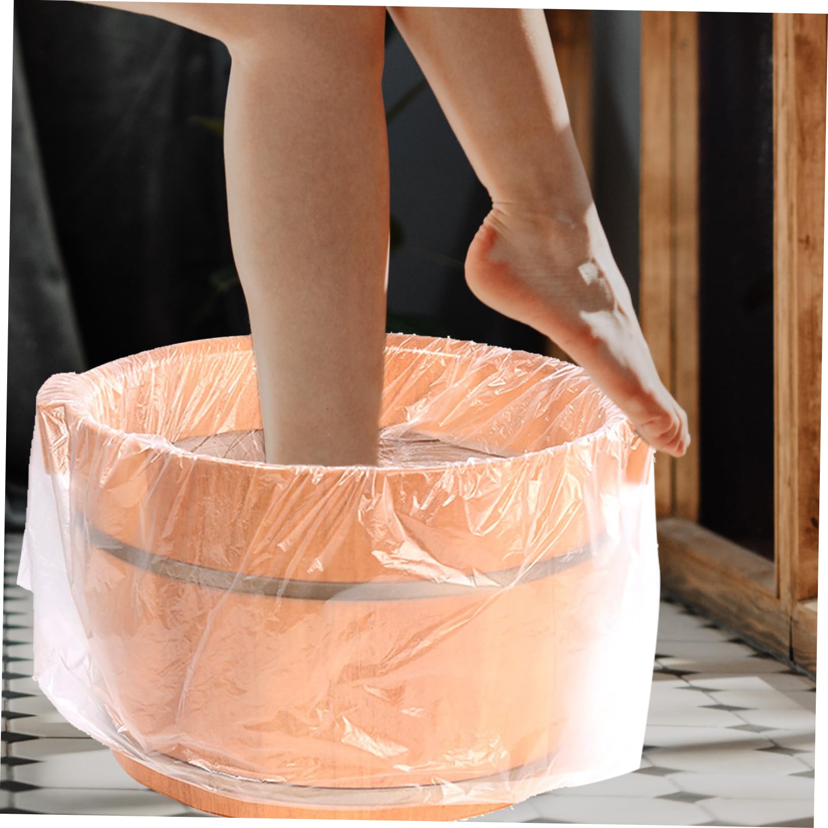 Anneome 100Pcs Disposable Foot Bath Bags Thick Pedicure Liners for Spa and Home Use Durable Plastic Foot Soak Liners for Relaxation and Foot Care Easy to Use