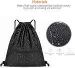 Drawstring Backpack Bag with Front Pocket Waterproof Oxford Cloth, Lightweight Gym Sack for Sports and Travel