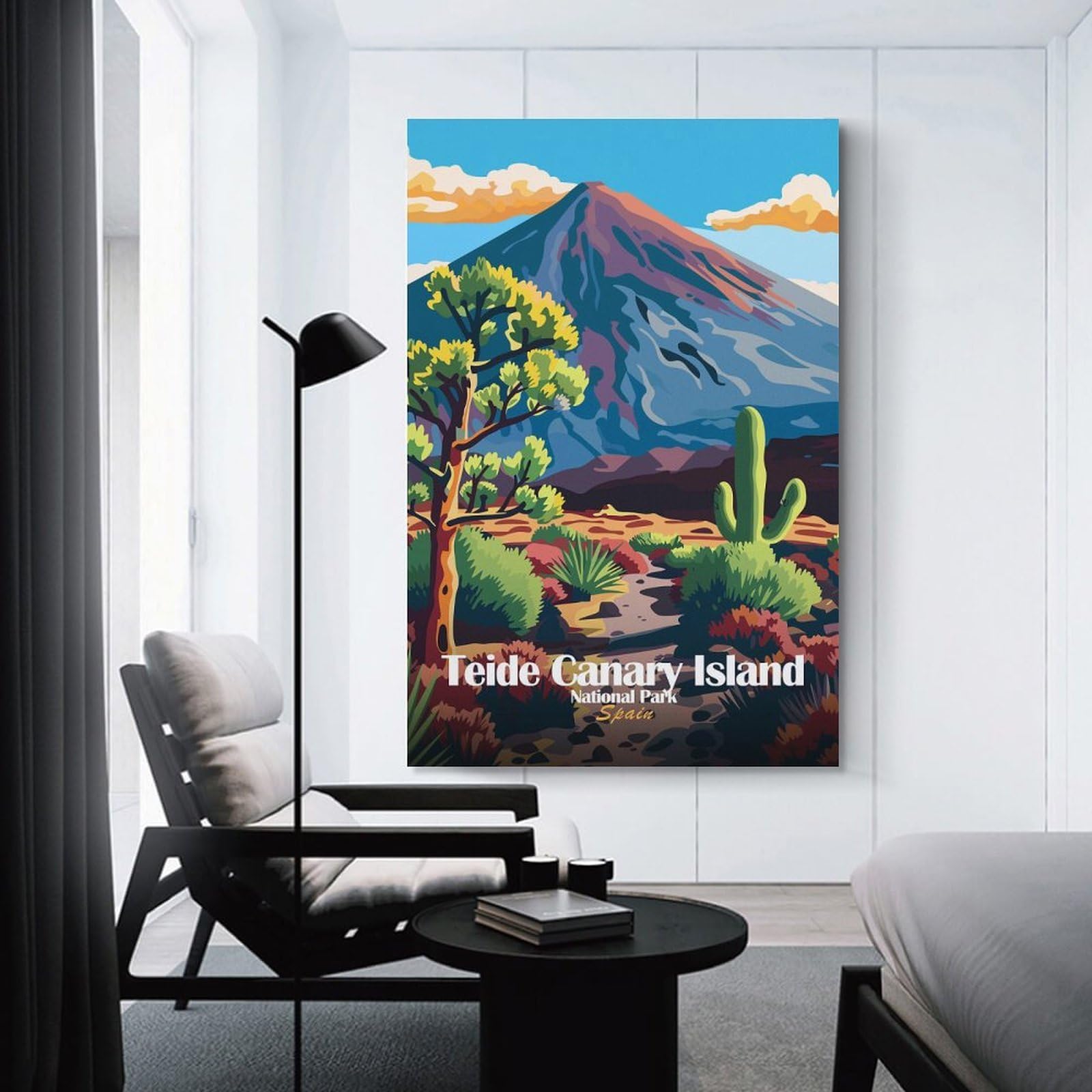 Junmoney Teide Canary Island National Park Spain Home Decor Wall Art, 20x30inch(50x75cm), for Work Areas, Reading Rooms Or Studios, An Interior Accent for Desk Areas