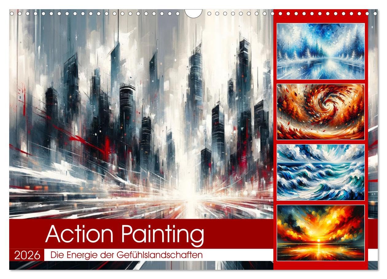 Action Painting: The energy of emotional landscapes UK-Version (Wall Calendar 2026 DIN A3 Landscape), CALVENDO 12 Month Wall Calendar โ image 1