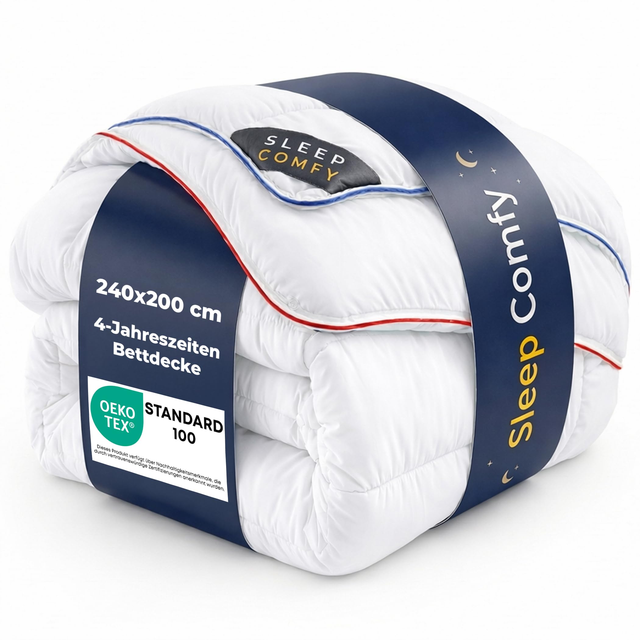SLEEP COMFY Lusso 4 Stagioni Caldo Copriletto Grande 240 x 200 Trapunta Con 2 Pezzi Combinabili Per Tutto L'Anno, Coperta Invernale Per 2 Persone, Bianco