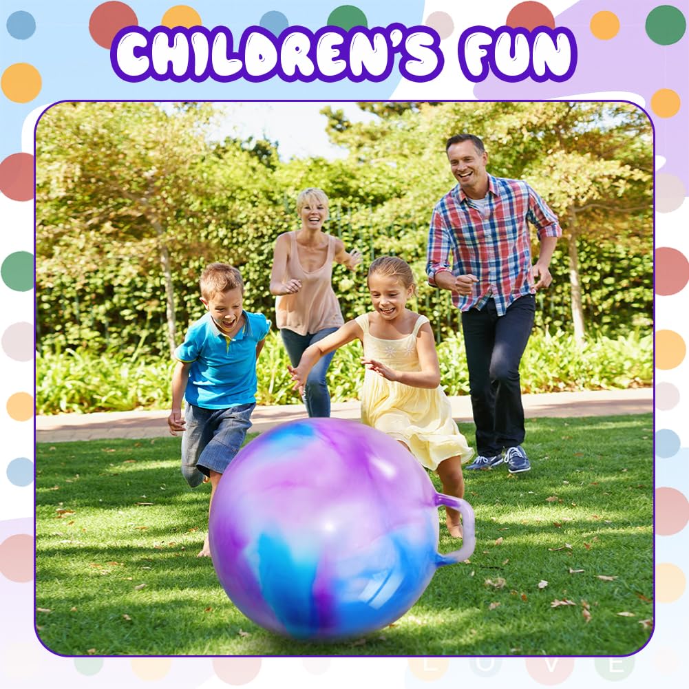 45 cm Pelota de Salto, Pelotas de Tolva de Rebote con Asa, Pelota saltarina Hinchable, para Niños 3 a 12 años Saltar Jardín Actividades Exterior Juego Ejercicio (Azul-Morado)