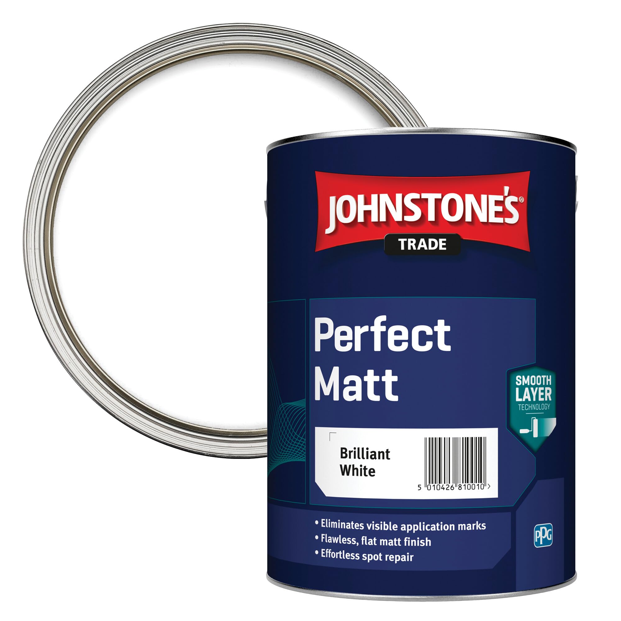 Johnstones Trade Perfect MattBrilliant White5 Litres from B&Q