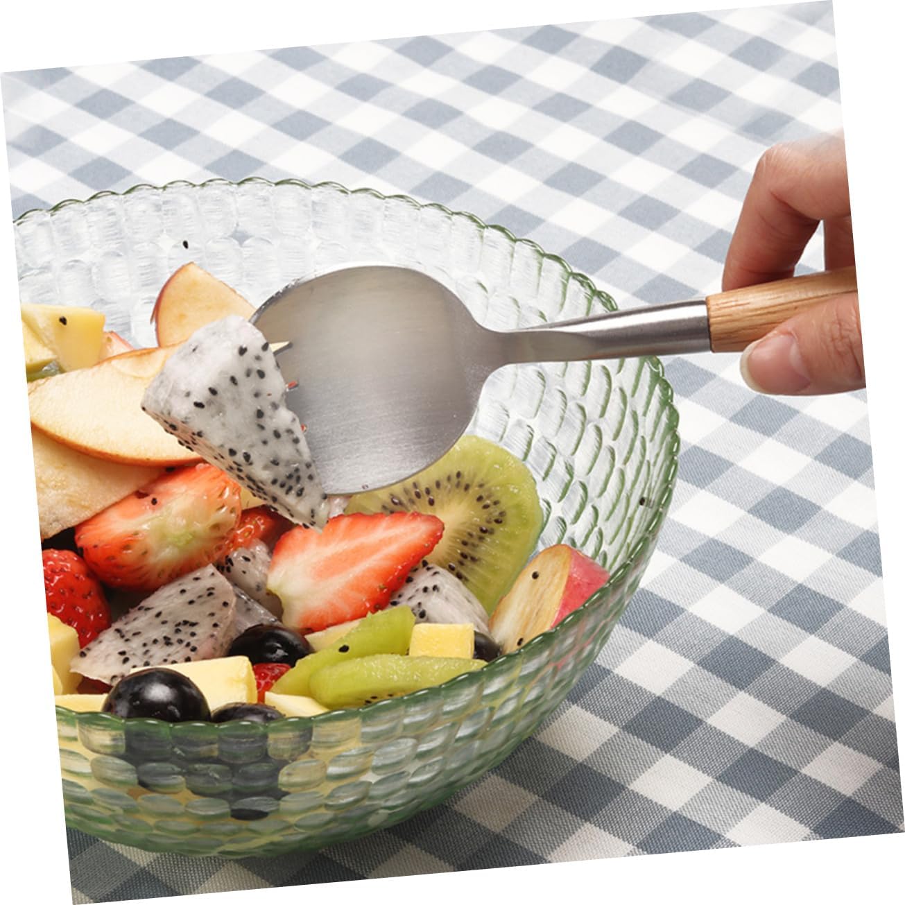 Salad Server Set with Wooden Handles 2 Piece Stainless Steel Fork Spoon
