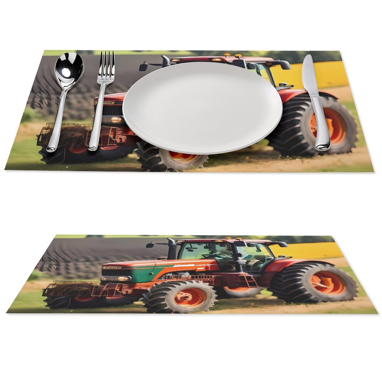 Sets de table tracteurs agricoles lavables et résistants à la chaleur
