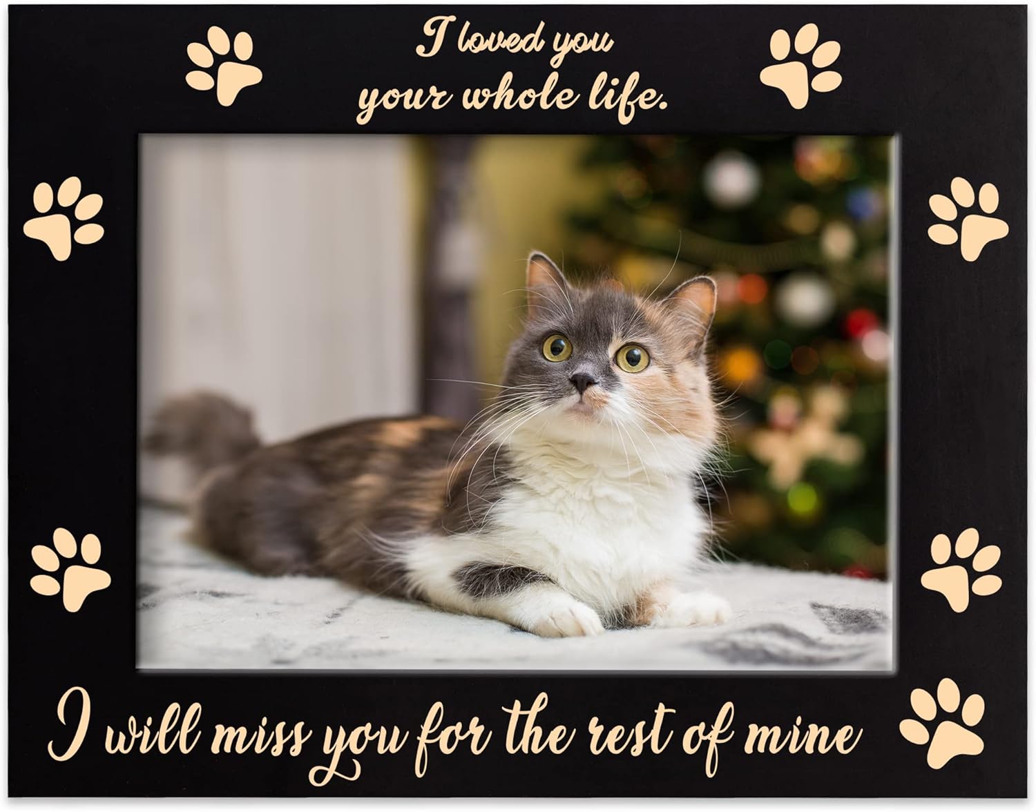 XJF Remembrance Engraved Picture Frame, Cat and Dog Memorial Gifts, Sympathy Picture Frame for Pet Loss, Pet Memorial Gift for Loss of Dog Cat