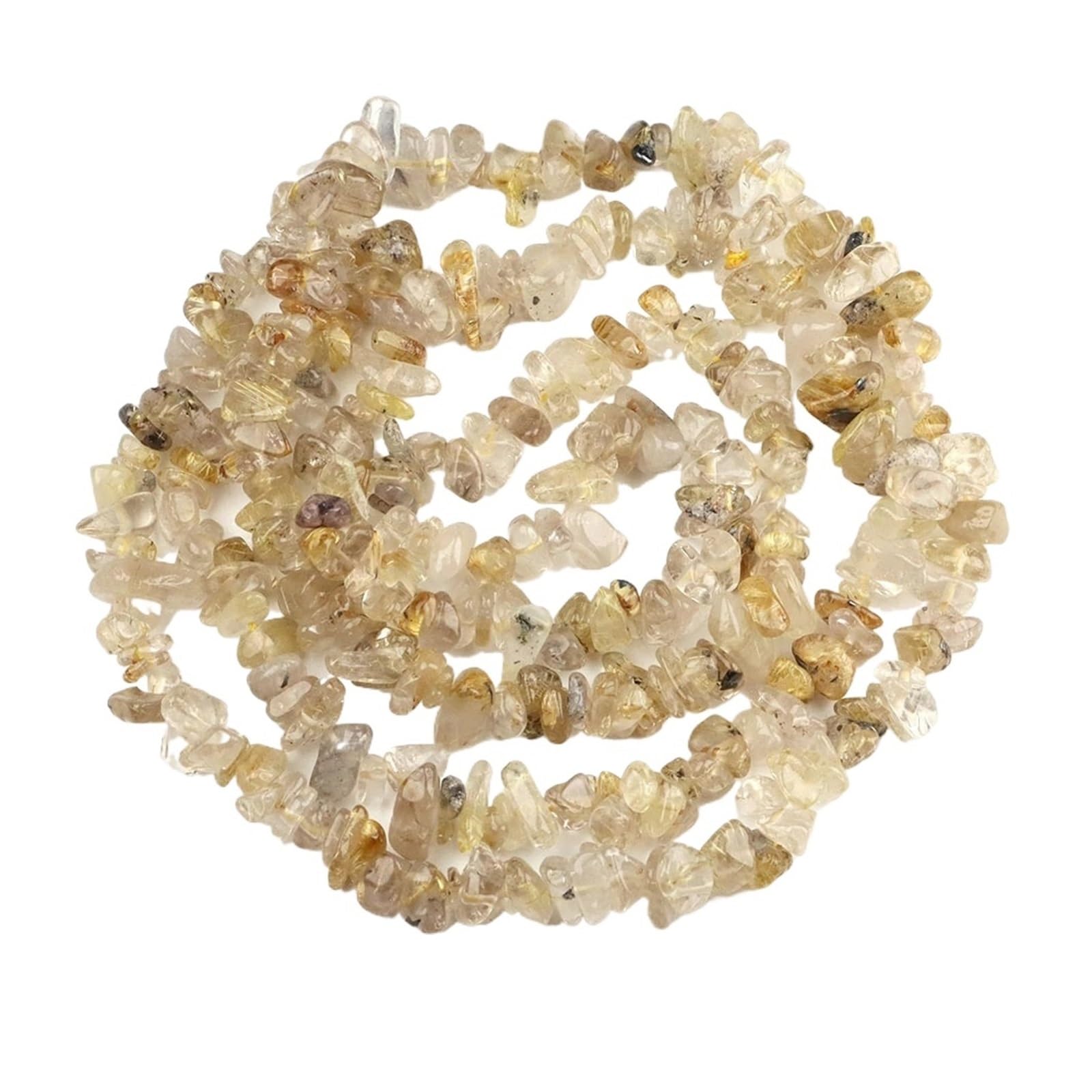 Perles de gravier en pierre naturelle quartz rutilé pour création bijoux DIY