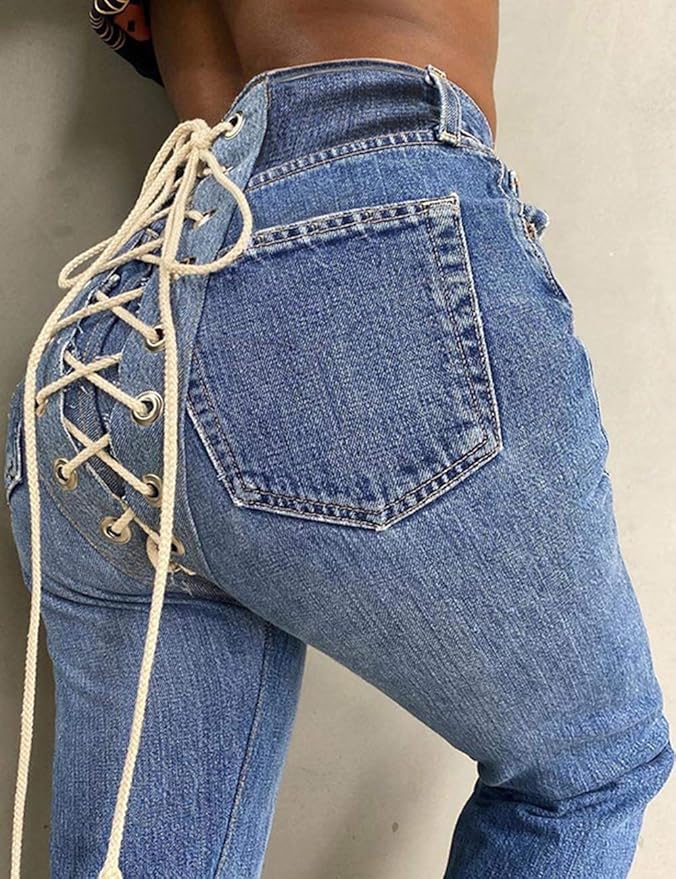 Jeans that lace up in the back Clearance