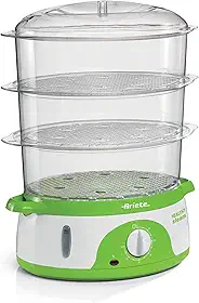 Ariete 911 - Panela a Vapor eletrica com temporizador 60", 3 cestos, recipiente de arroz, 800 Watts, 9 litros, 220V