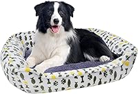 Vista 1 de Sofá Cama para Perro, Cama Anti-Ansiedad para Perro, Cama Rectangular Lavable con Colchón Gris, Grande